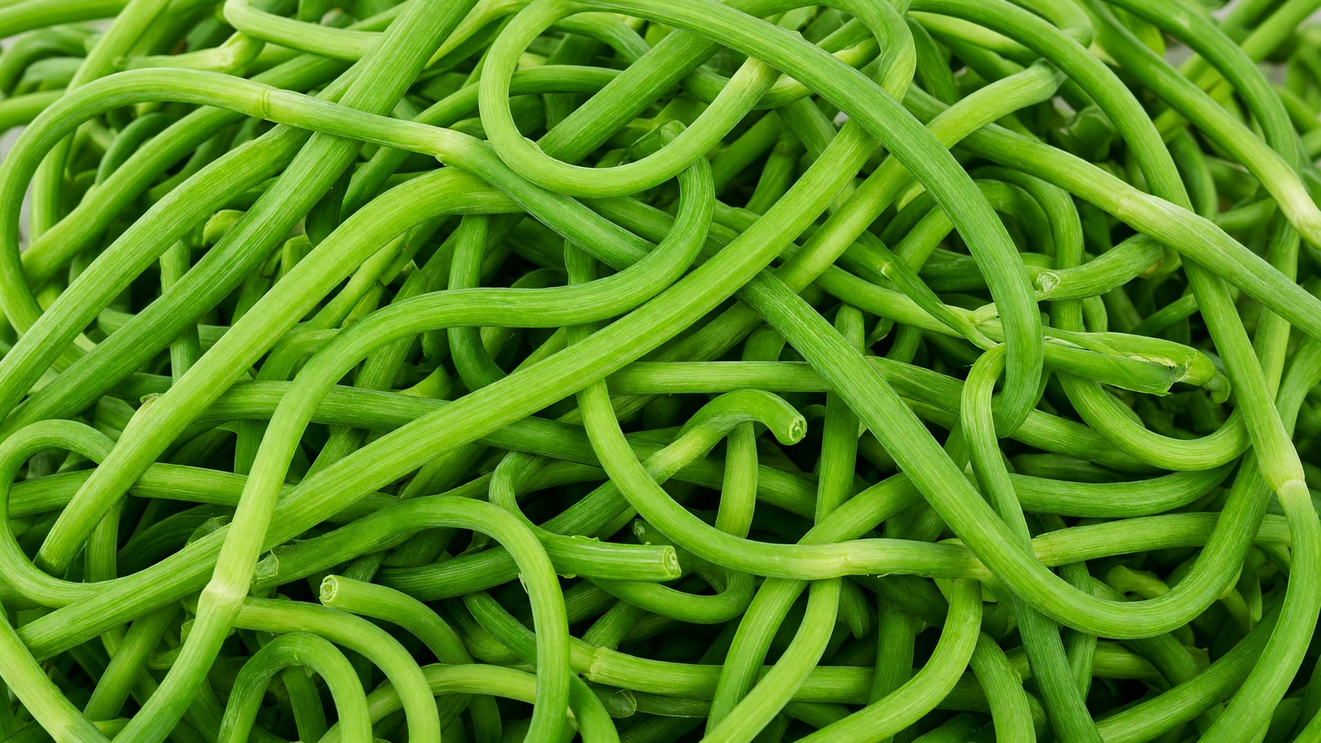 Garlic scapes, a fresh produce item